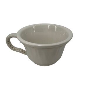 American Atelier‎ Baroque Crean Ceramic Fluted Teacup with Dotted Scroll Handle